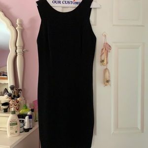 Open back black dress
